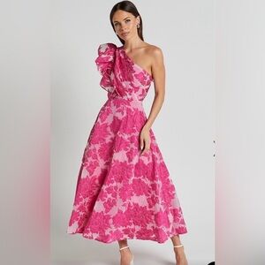 Showpo Pink One Shoulder Dress
